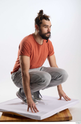 Man White Slim Male Studio Poses